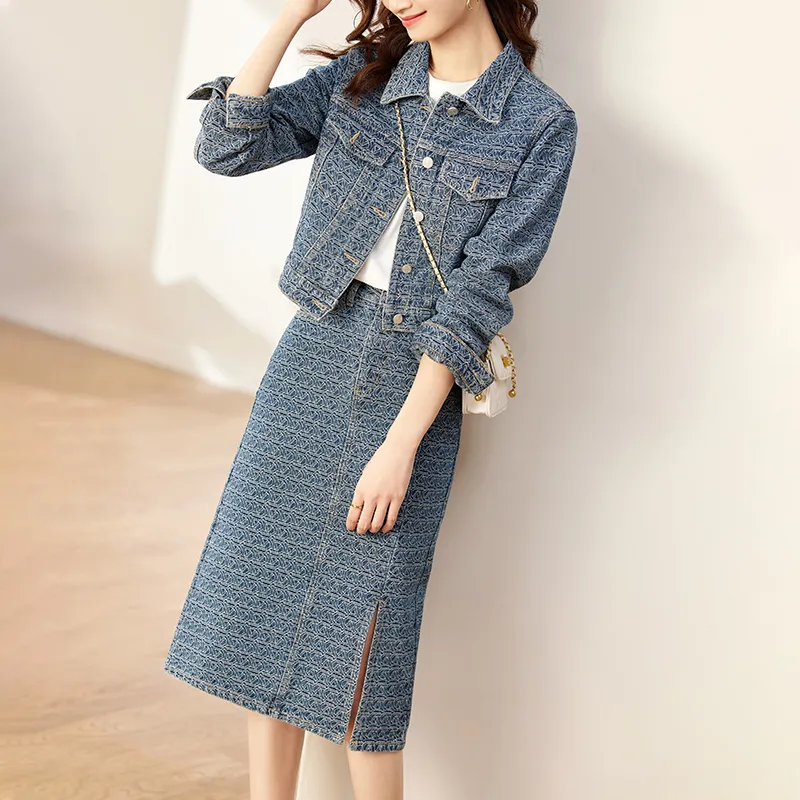 SENTUBILA Casual Suit Women's Denim Dark Blue-5