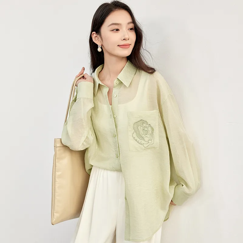 SENTUBILA Shirt Women's Tender Shoot Yellow-4