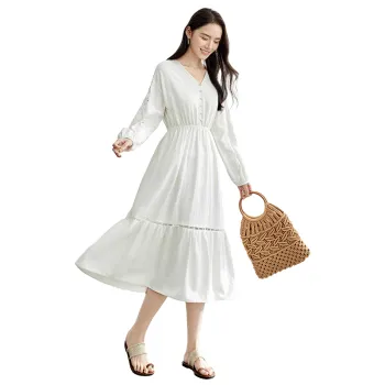 SENTUBILA Long Sleeved Dresses Women's Ecru
