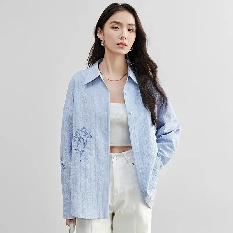 SENTUBILA Shirt Women's Gray Blue-2
