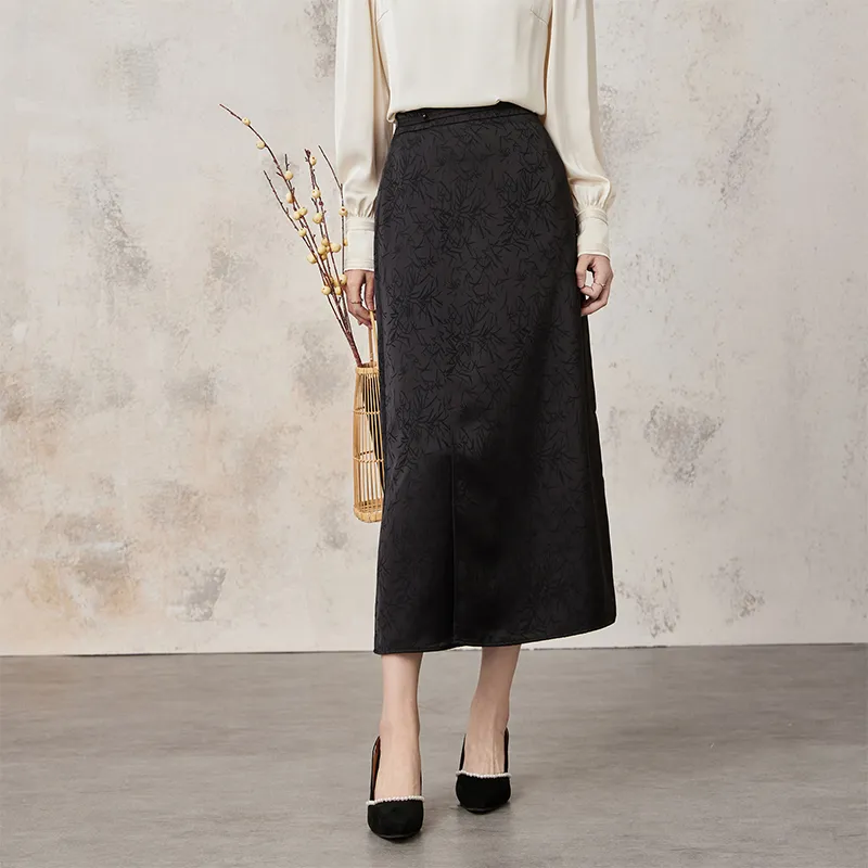 SENTUBILA Casual Long Skirts Women's Elegant Black-4