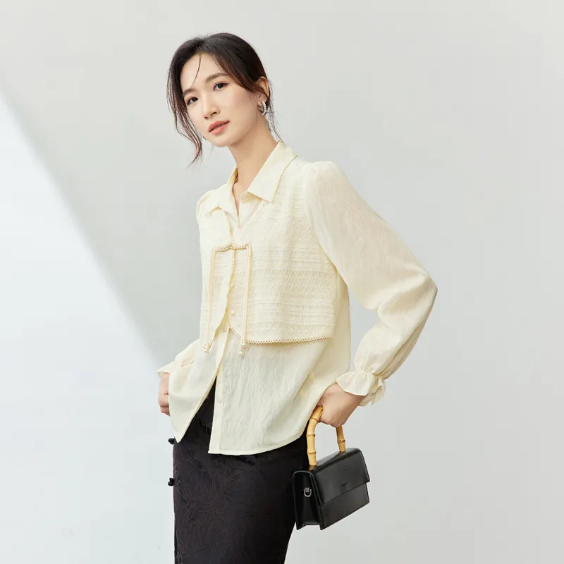 SENTUBILA Shirts Women's Birch Apricot-3