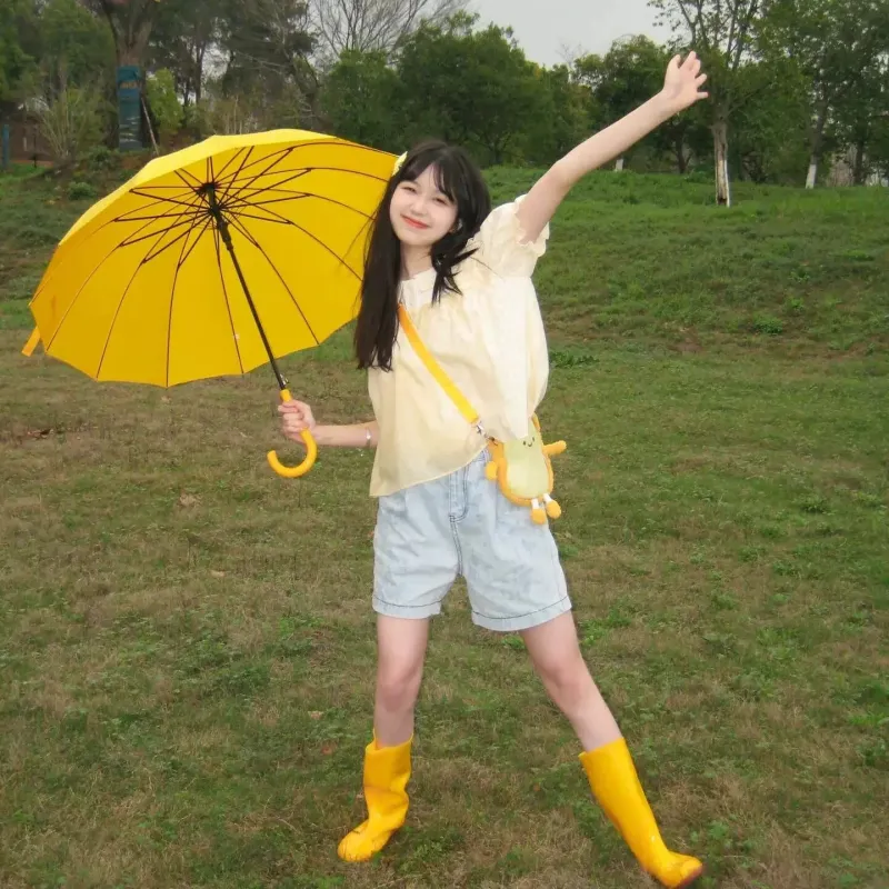 Where The Lamb Yellow Long Handle Umbrella-2