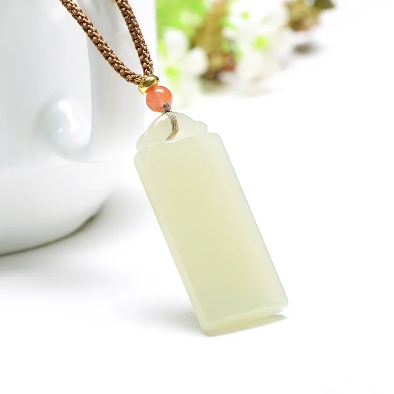 MARY WINDSOR Pendants Pale Greenish White Jade Unisex-4