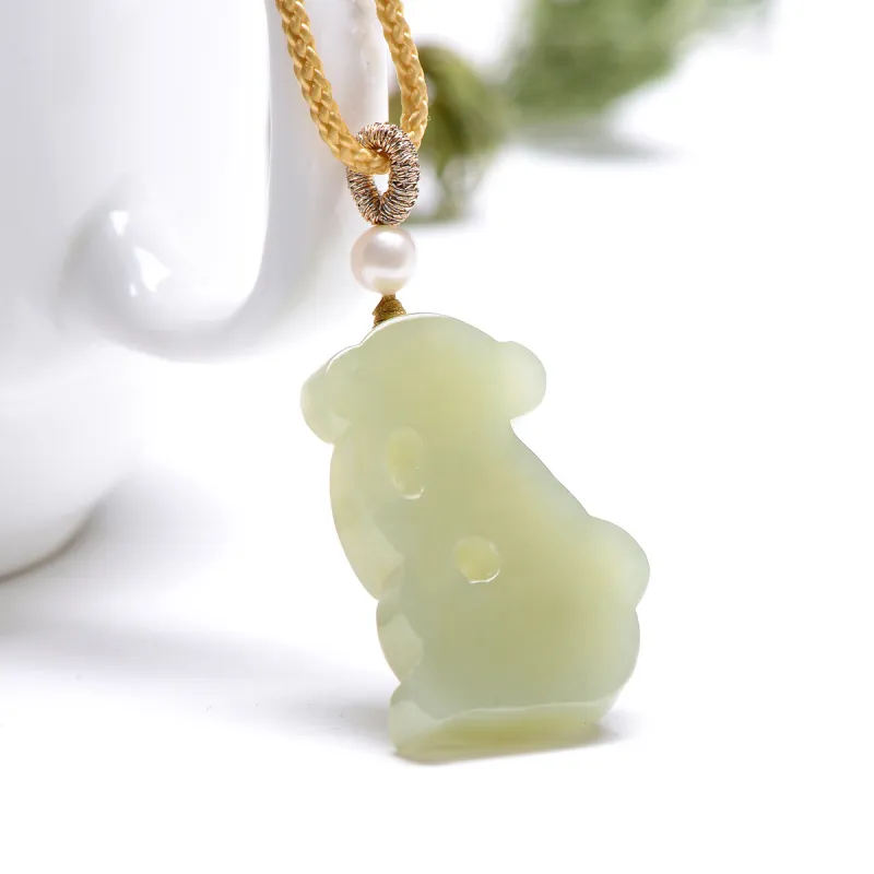 MARY WINDSOR Hetian Jade Pendants Pale Greenish White Jade Unisex-4