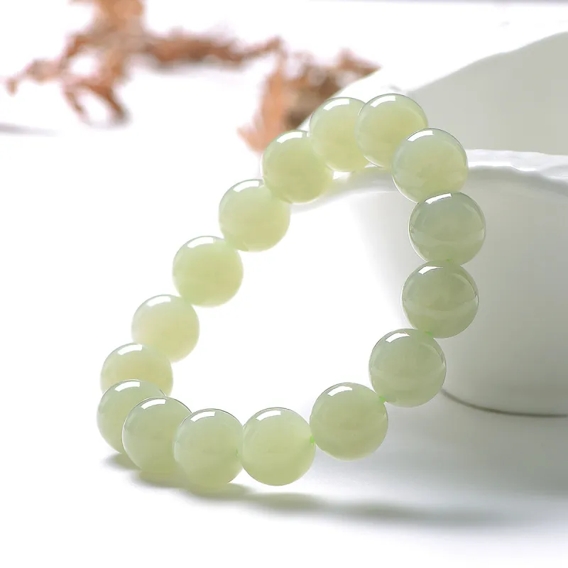 MARY WINDSOR Hetian Jade Ice Cool Jade Bracelet Pale Greenish White Jade Women's-5