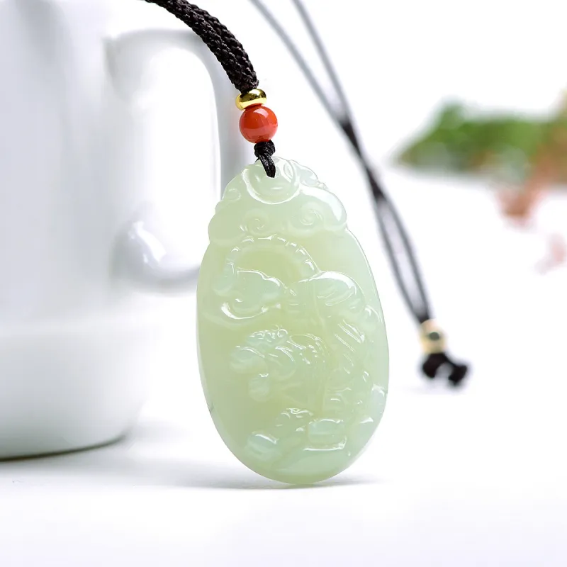 MARY WINDSOR Hetian Jade Pendants Pale Greenish White Jade Unisex-3
