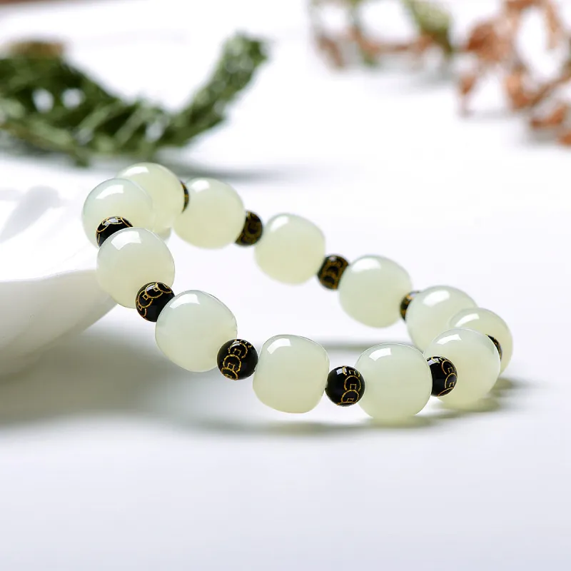 MARY WINDSOR Hetian Jade Bracelets Unisex Pale Greenish White Jade-3