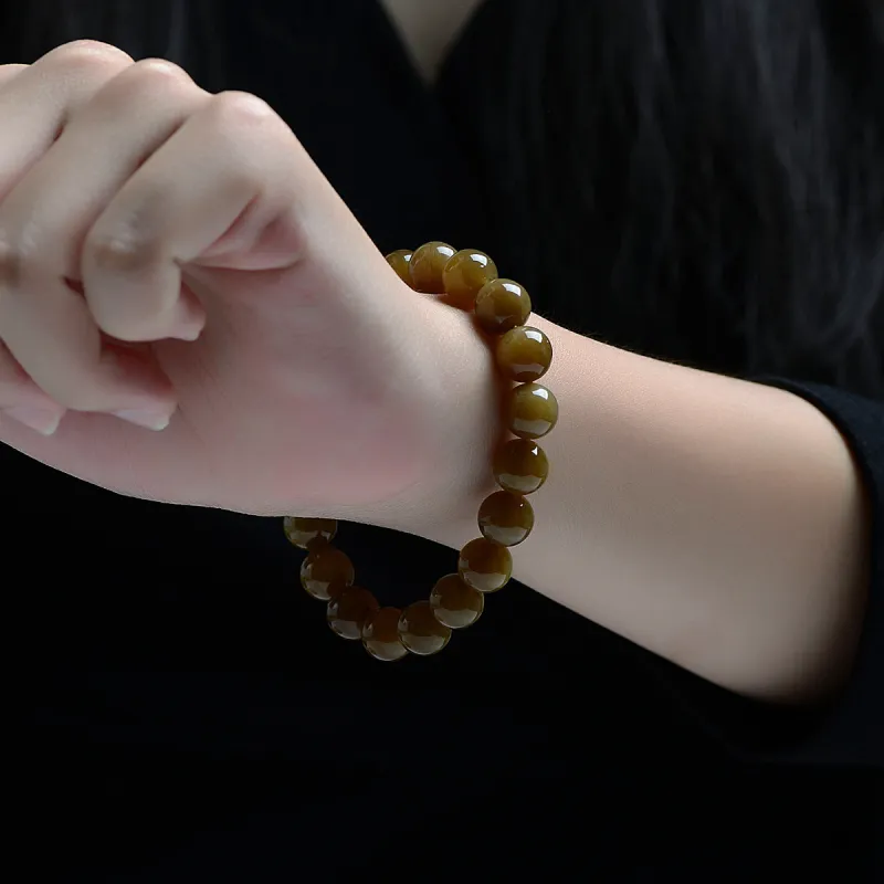MARY WINDSOR Hetian Jade Wealth Rolls Beaded Bracelet Sugar Jade Women's-3