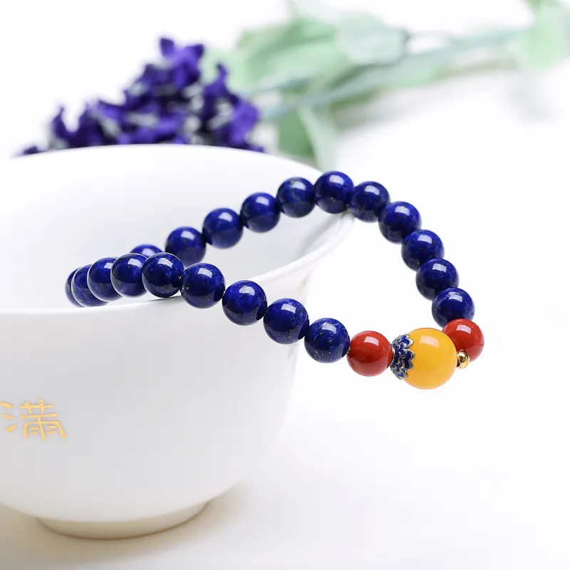 MARY WINDSOR Green Gold & Amber Beeswax Southern Red Agate Fine Jade Bracelets Women's-4