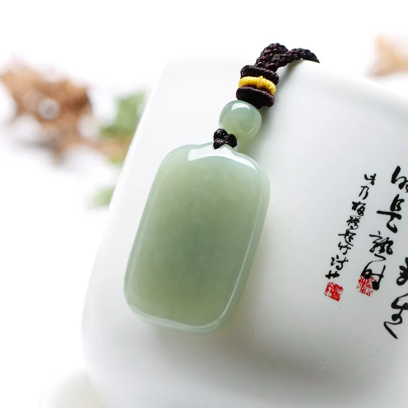 MARY WINDSOR Hetian Jade Amulet Pale Greenish White Jade Unisex-3