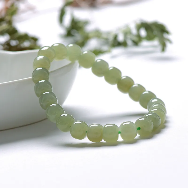 MARY WINDSOR Hetian Jade Bracelets Pale Greenish White Jade Unisex-2