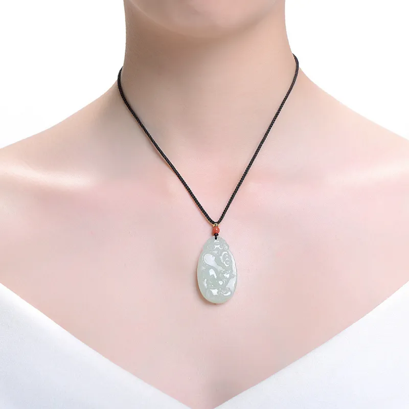 MARY WINDSOR Hetian Jade Pendants Pale Greenish White Jade Unisex-7