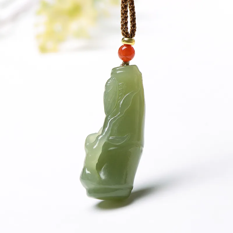 MARY WINDSOR Pendants Pale Greenish White Jade Unisex-1