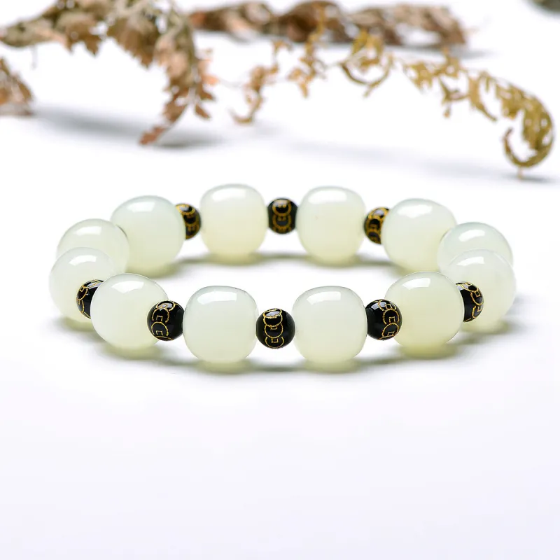 MARY WINDSOR Hetian Jade Bracelets Unisex Pale Greenish White Jade-1
