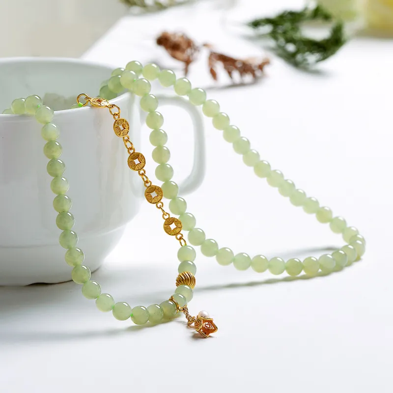 MARY WINDSOR Bracelets Pale Greenish White Jade Unisex-2