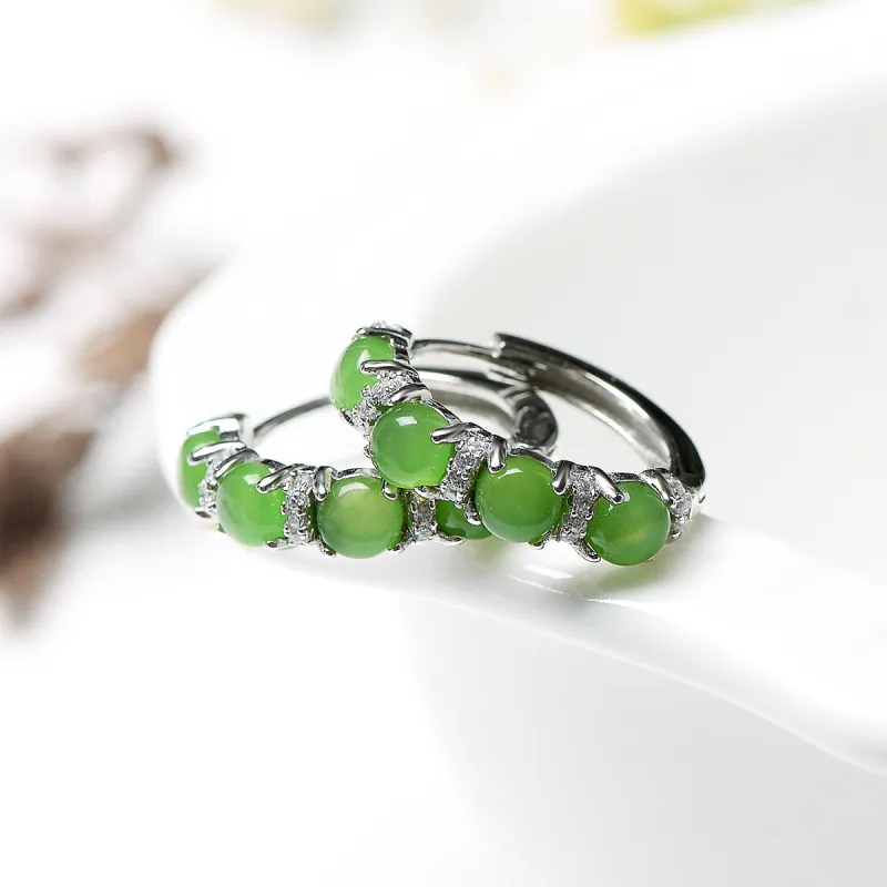 MARY WINDSOR Hetian Jade Earrings Jasper Women's-1