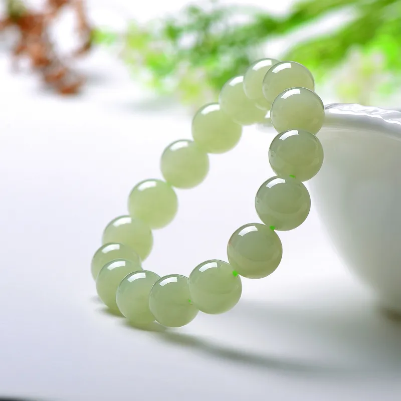 MARY WINDSOR Hetian Jade Bracelets Unisex Pale Greenish White Jade-4