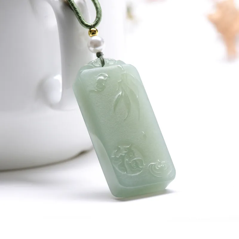 MARY WINDSOR Hetian Jade Pendants Pale Greenish White Jade Unisex-1