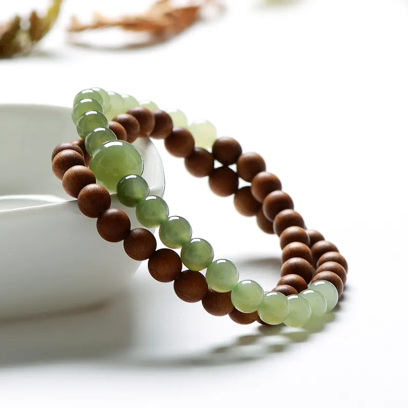 MARY WINDSOR Hetian Jade Bracelets Pale Greenish White Jade Unisex-3