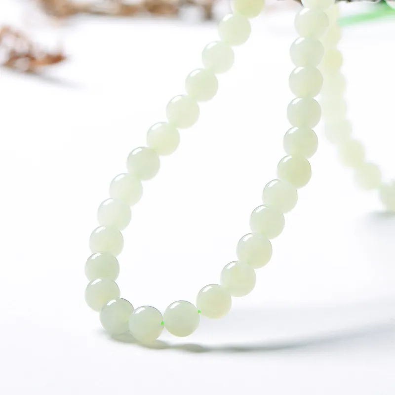 MARY WINDSOR Hetian Jade Clear Water Necklace Pale Greenish White Jade Women's-4