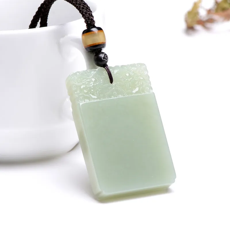 MARY WINDSOR Pendants Pale Greenish White Jade Unisex-1