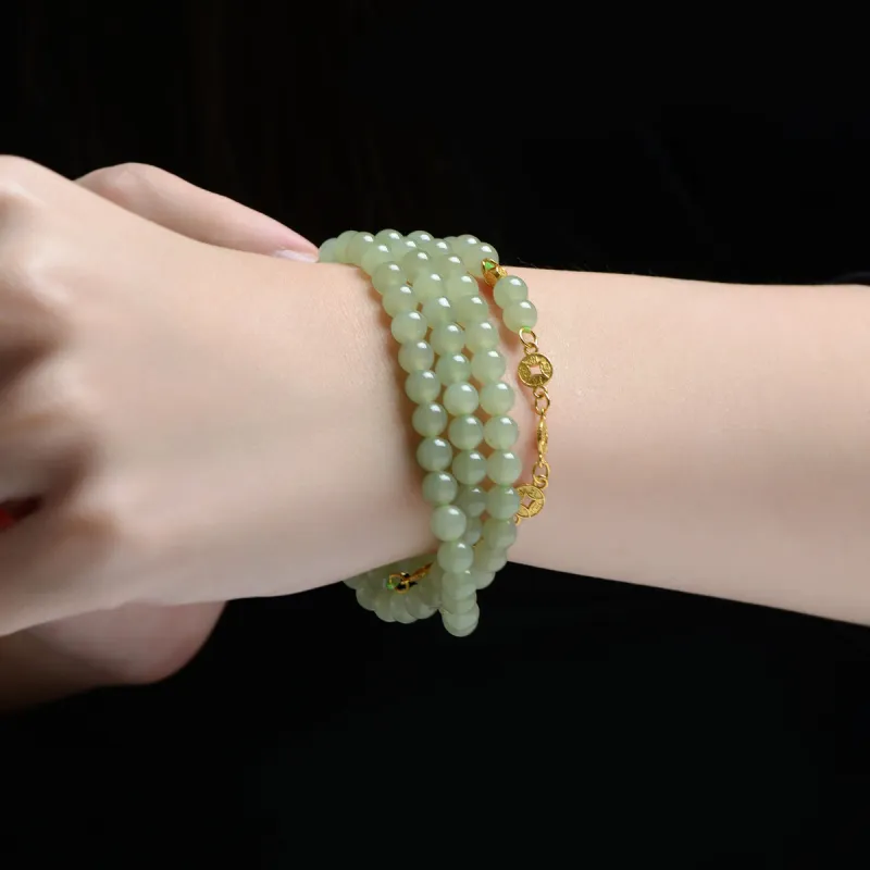MARY WINDSOR Bracelets Pale Greenish White Jade Unisex-3