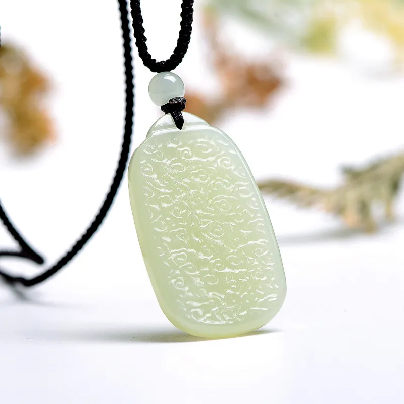 MARY WINDSOR Hetian Jade Necklaces Pale Greenish White Jade Unisex-4
