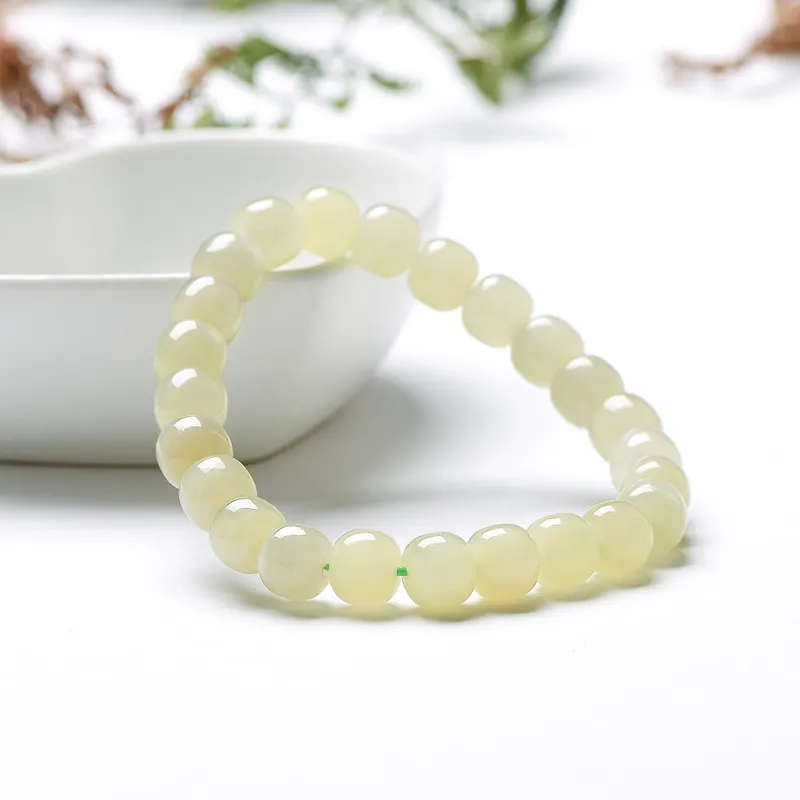 MARY WINDSOR Hetian Jade Bracelets Pale Greenish White Jade Unisex-4