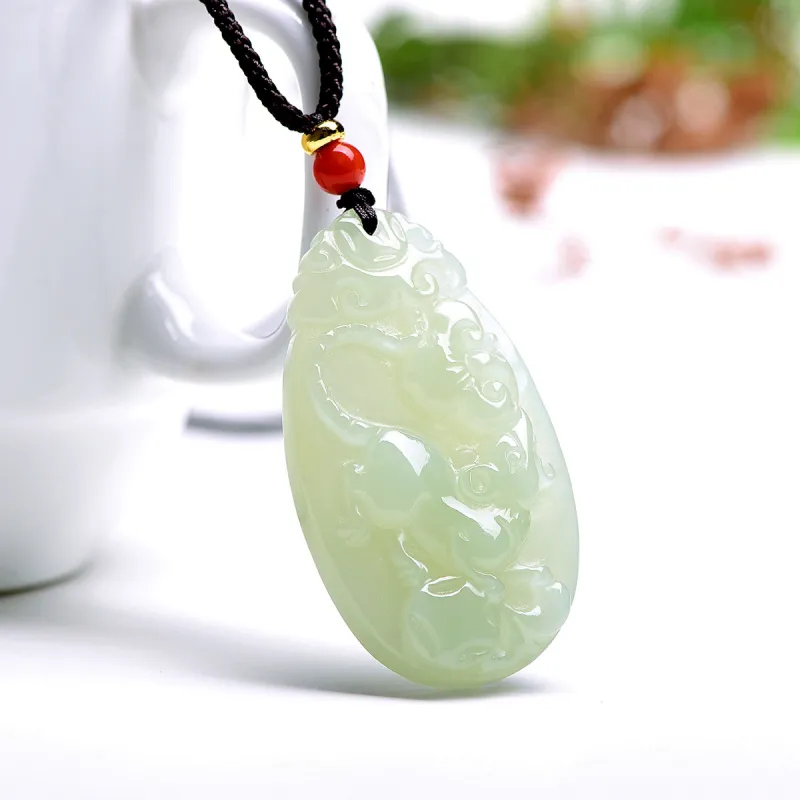 MARY WINDSOR Hetian Jade Pendants Pale Greenish White Jade Unisex-3
