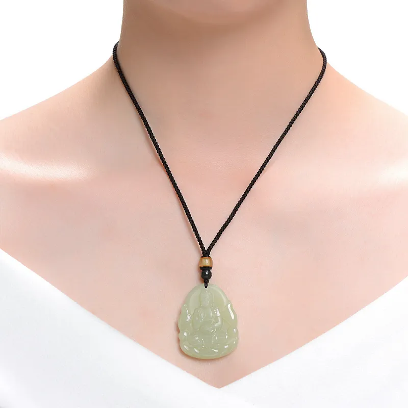 MARY WINDSOR Hetian Jade Chinese Zodiac Pendant Pale Greenish White Jade Unisex-3