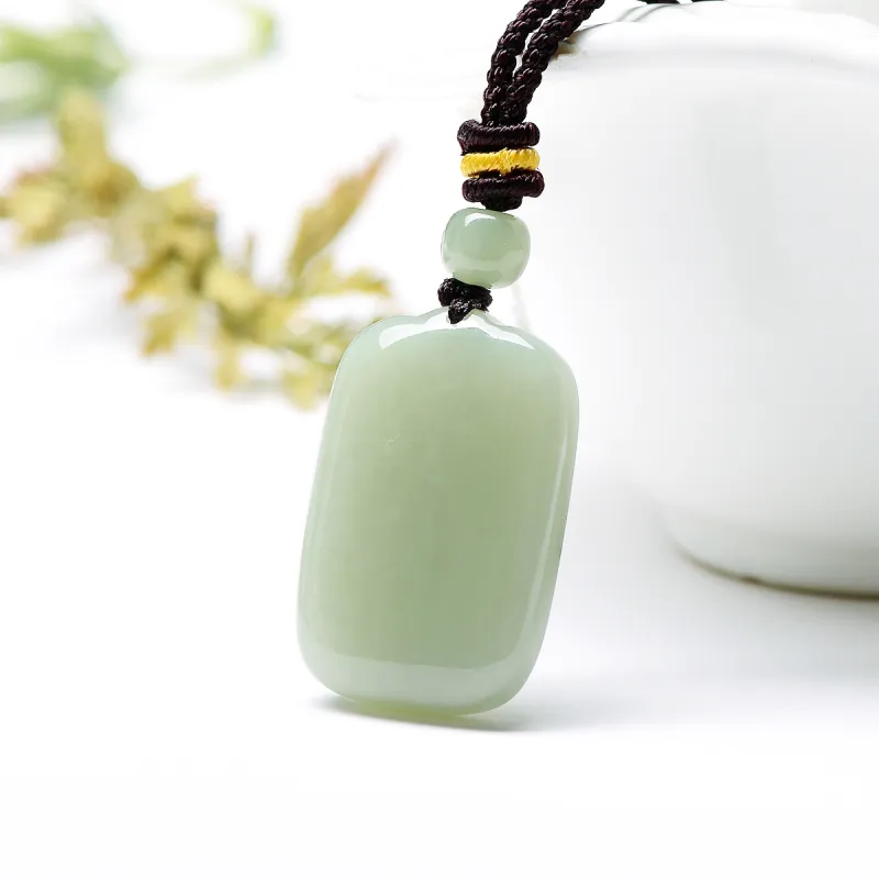 MARY WINDSOR Hetian Jade Amulet Pale Greenish White Jade Unisex-1