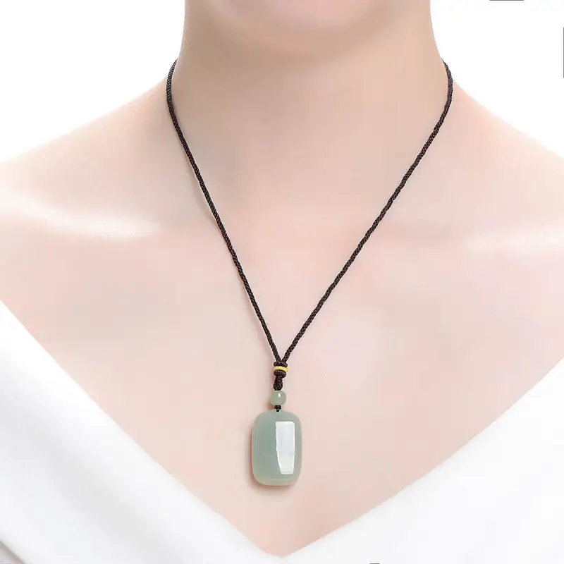 MARY WINDSOR Hetian Jade Amulet Pale Greenish White Jade Unisex-2