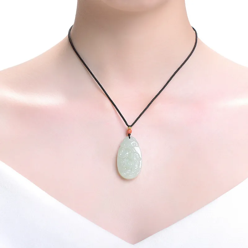 MARY WINDSOR Hetian Jade Pendants Pale Greenish White Jade Unisex-6
