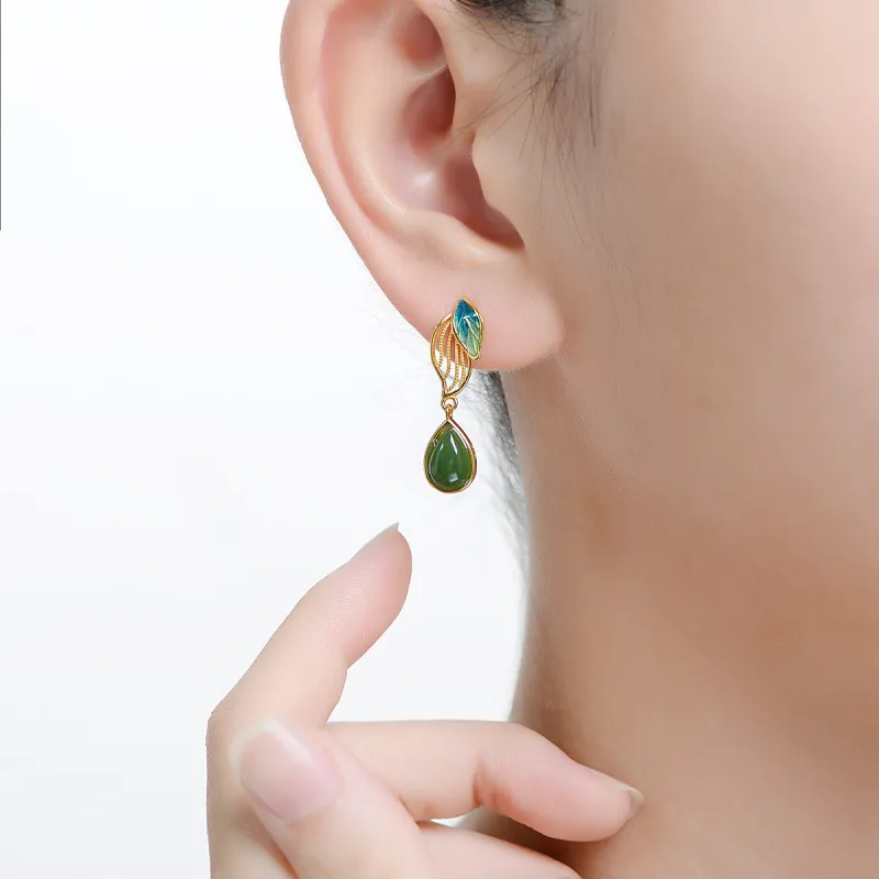 MARY WINDSOR Hetian Jade Earrings Women's Jasper-1