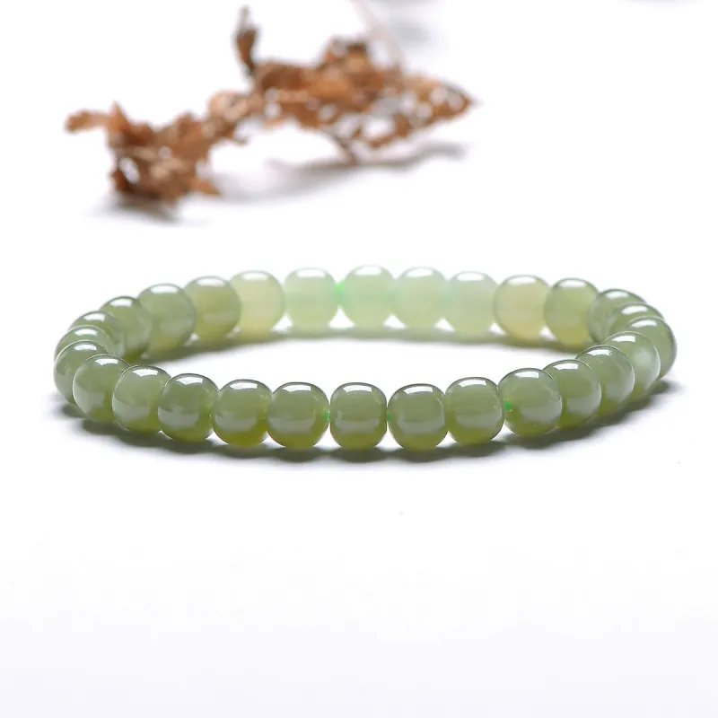 MARY WINDSOR Gradient Bracelet Pale Greenish White Jade Unisex-1