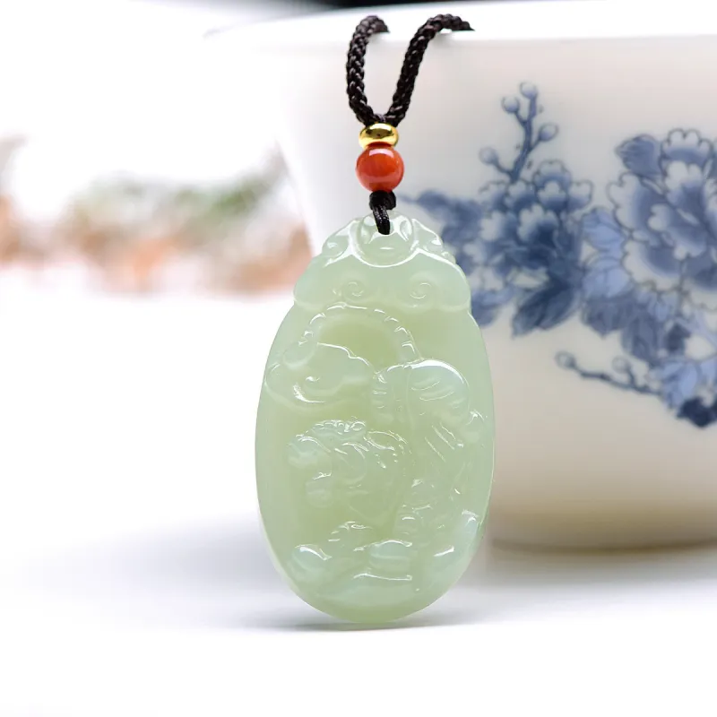 MARY WINDSOR Hetian Jade Pendants Pale Greenish White Jade Unisex-4