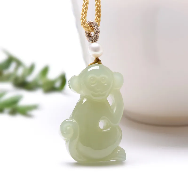 MARY WINDSOR Hetian Jade Pendants Pale Greenish White Jade Unisex-2