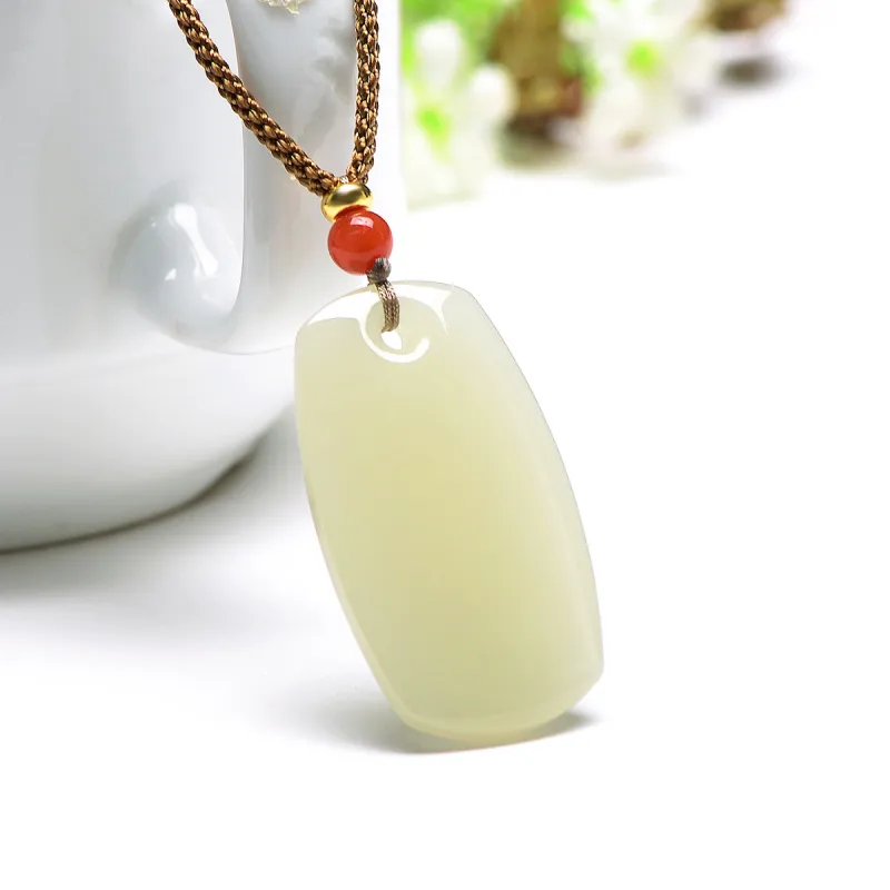 MARY WINDSOR Hetian Jade Pendants Pale Greenish White Jade Unisex-4