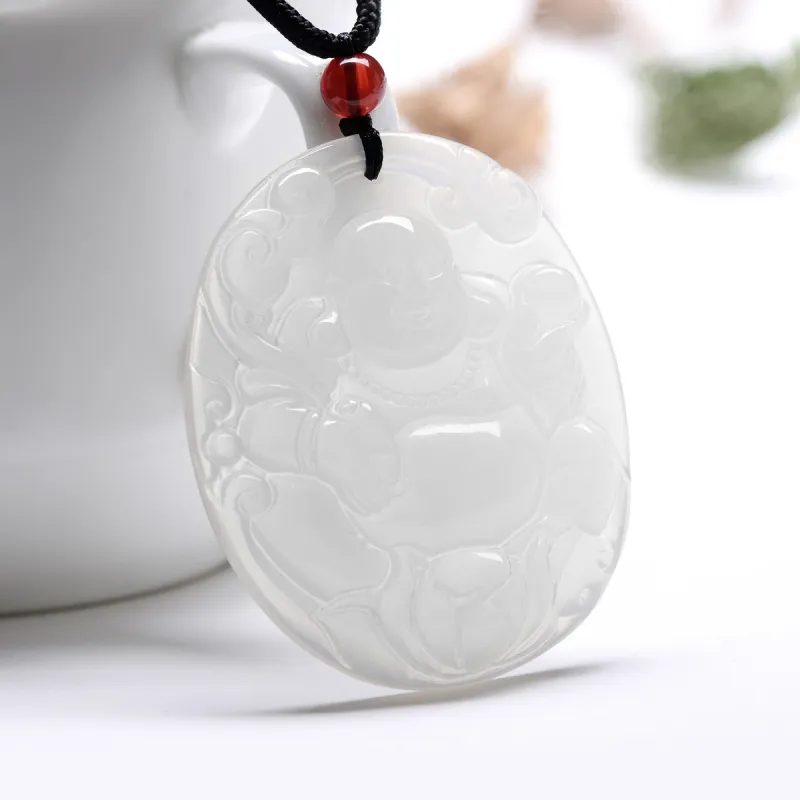 MARY WINDSOR Natural Chalcedony Jade Pendants Unisex-1