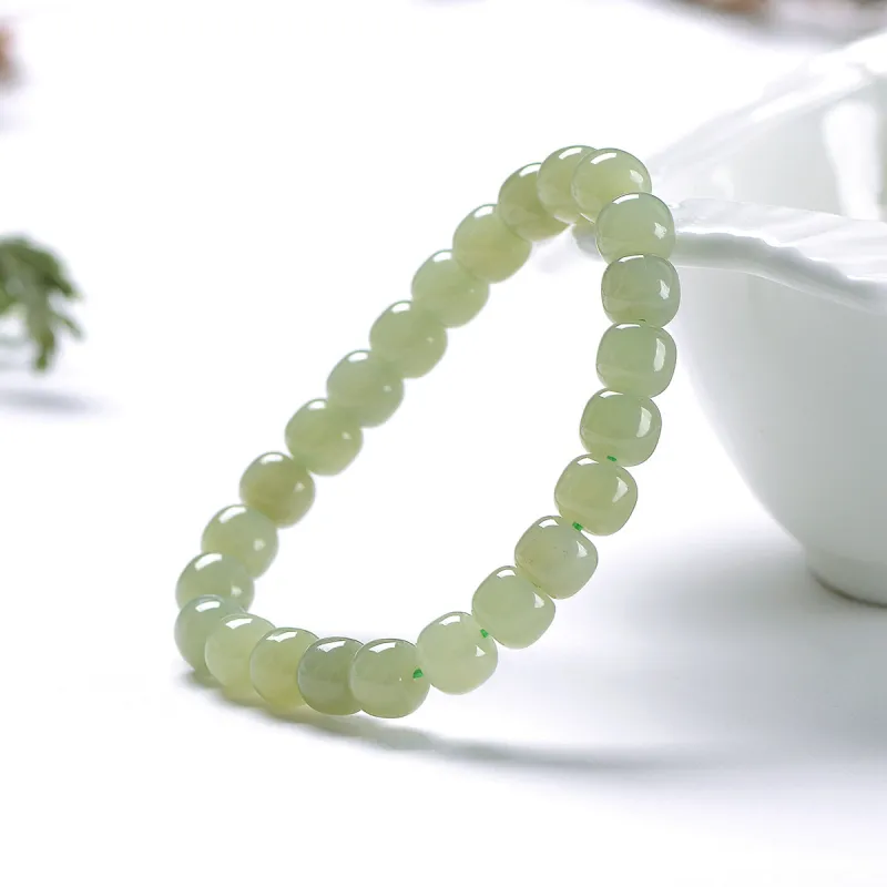 MARY WINDSOR Hetian Jade Bracelets Pale Greenish White Jade Unisex-4