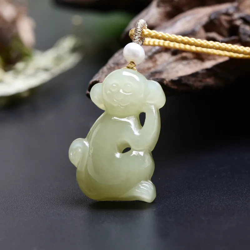MARY WINDSOR Hetian Jade Pendants Pale Greenish White Jade Unisex-5