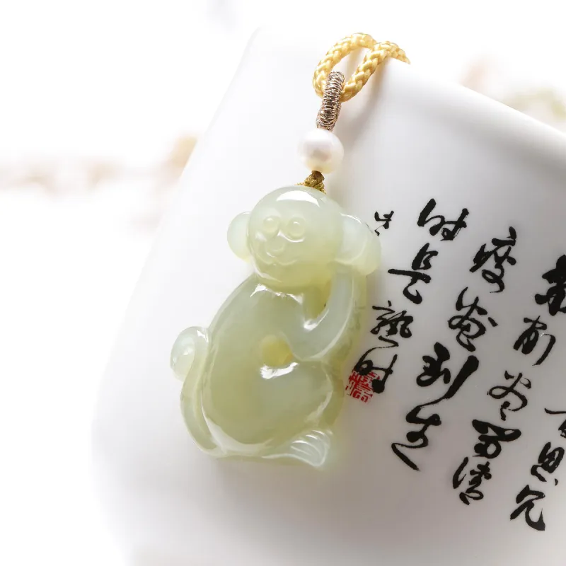 MARY WINDSOR Hetian Jade Pendants Pale Greenish White Jade Unisex-3