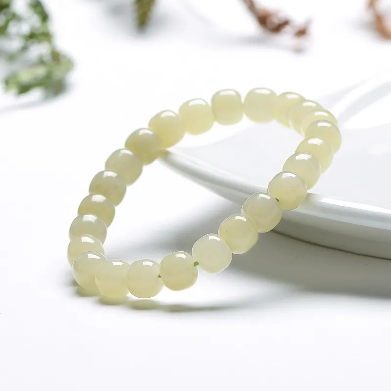 MARY WINDSOR Hetian Jade Bracelets Pale Greenish White Jade Unisex-2