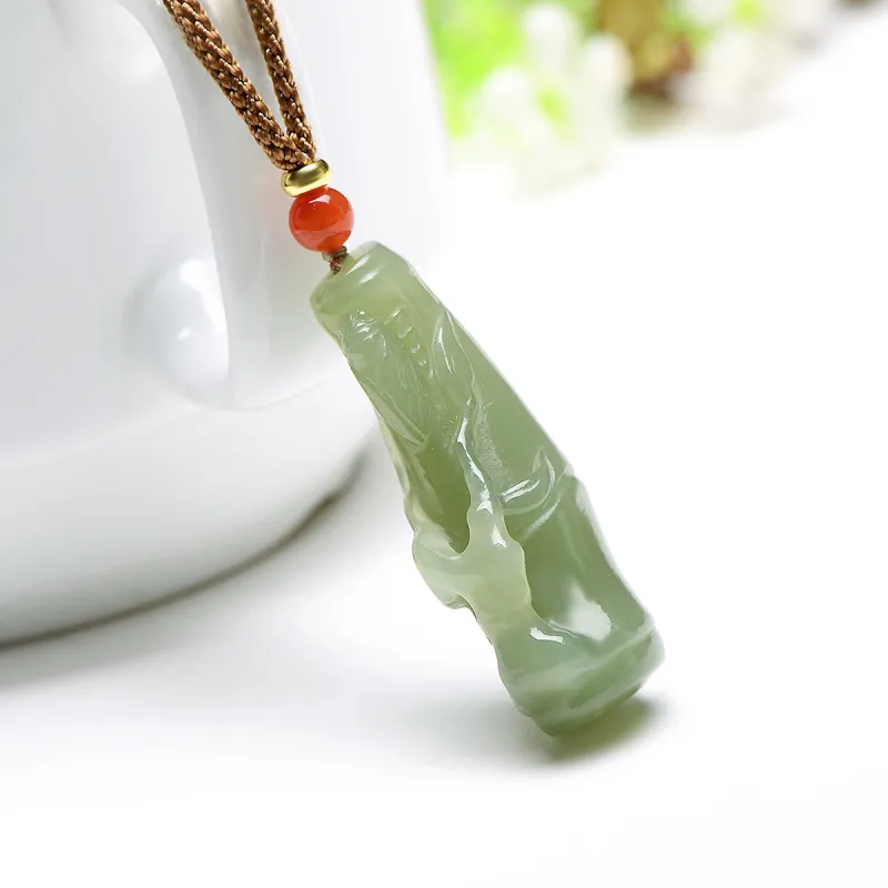 MARY WINDSOR Pendants Pale Greenish White Jade Unisex-4