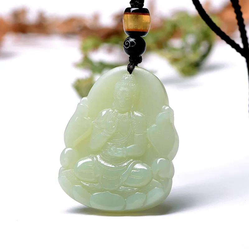 MARY WINDSOR Chinese Zodiac Dog Guardian Pendant Pale Greenish White Jade Unisex-1