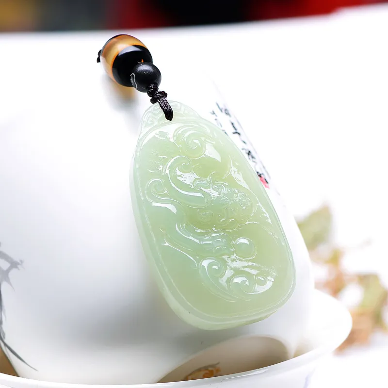 MARY WINDSOR Hetian Jade Necklaces Pale Greenish White Jade Unisex-1
