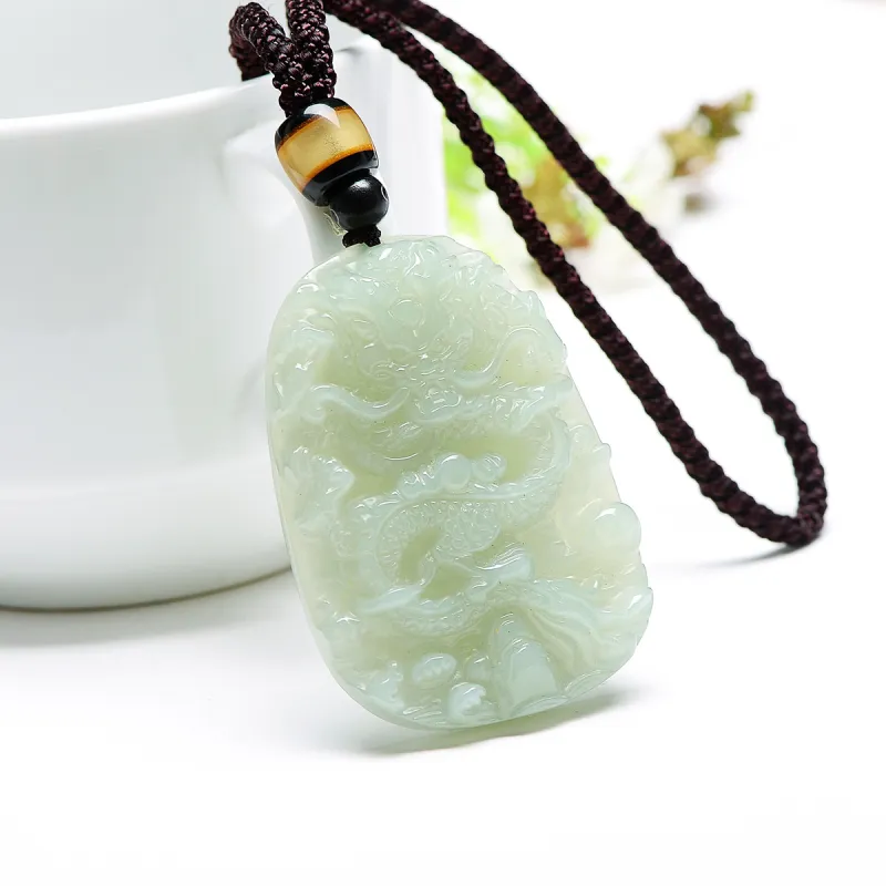 MARY WINDSOR Hetian Jade Pendants Pale Greenish White Jade Men's-3