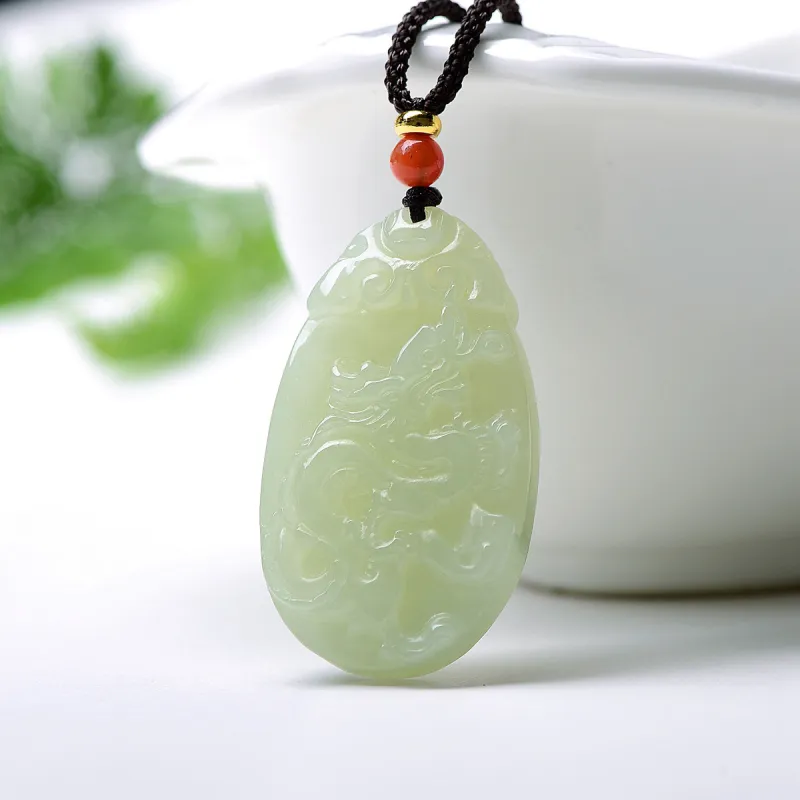 MARY WINDSOR Hetian Jade Pendants Pale Greenish White Jade Unisex-3