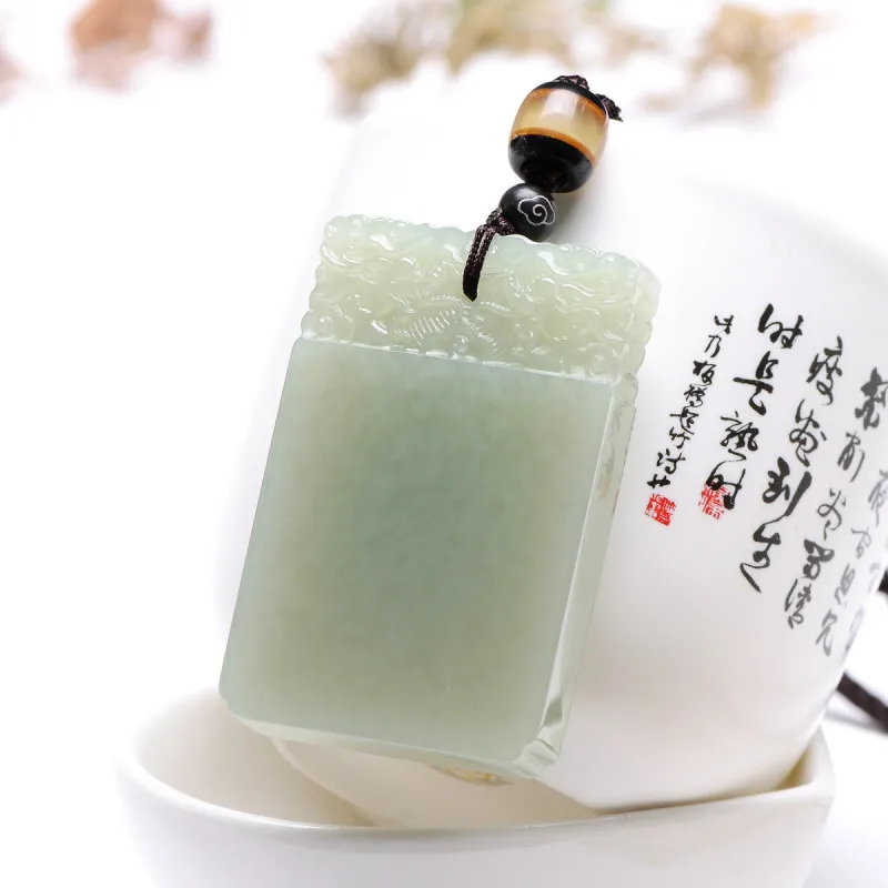 MARY WINDSOR Pendants Pale Greenish White Jade Unisex-4